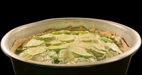 Zucchini Quiche baking time lapse Stock Footage 106475000