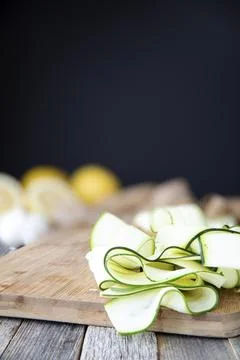Zucchini Ribbons with Copy Space Foto stock