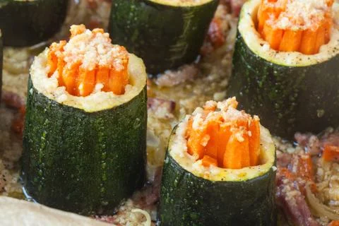 Zucchini rolls Stock Photos