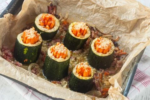 Zucchini rolls Stock Photos