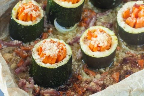 Zucchini rolls Stock Photos
