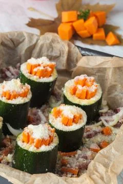 Zucchini rolls Stock Photos