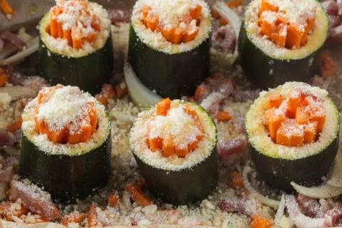 Zucchini rolls Stock Photos