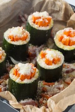 Zucchini rolls Stock Photos
