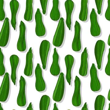 Zucchini roots repeating pattern editable vector template Stock Illustration