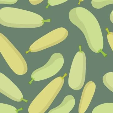 Zucchini seamless pattern. Vector background ripe vegetable Zucchini Illustrazione stock