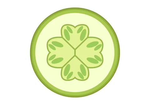 Zucchini  slices. Vector graphics on a white background. Illustrazione stock