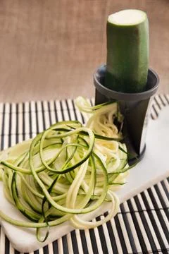 Zucchini spirals Stock Photos