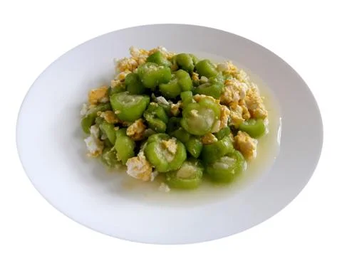 Zucchini Stir Fried with Egg 스톡 사진