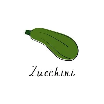 Zucchini Vector Illustration. Simple logo of zucchini isolated on white Stock Illustration