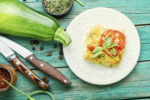 Zucchini vegetable casserole Stock Photos