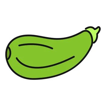 Zucchini vegetable line icon simple organic food illustration Stock Illustration