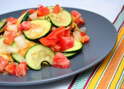Zucchini vegetable plate Foto stock