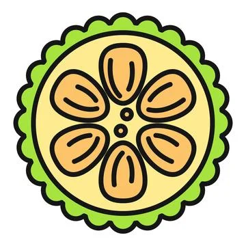 Zucchini vegetable slice icon representing healthy food Illustrazione stock