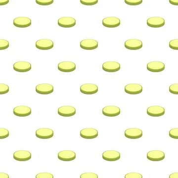 Zucchini vegetable slice seamless cartoon pattern background 스톡 일러스트
