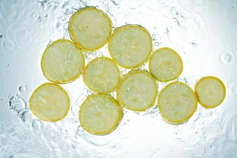 Zucchini Water Splash Stock Photos
