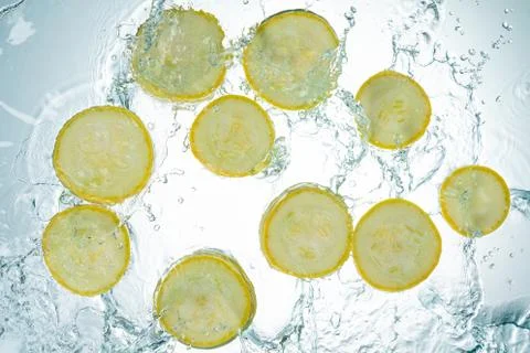 Zucchini Water Splash Stock Photos