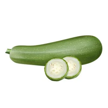 Zucchini on white background Stock Illustration