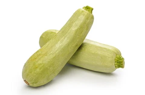 Zucchini on white background with soft shadow Stock Photos
