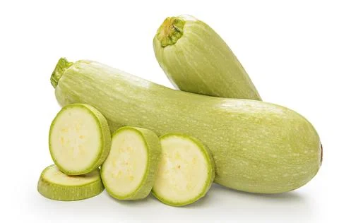 Zucchini on white background with soft shadow Stock Photos