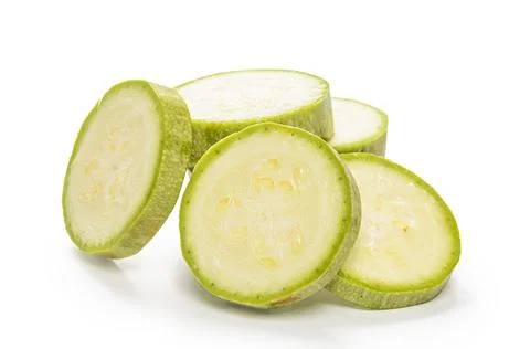 Zucchini on white background with soft shadow Stock Photos