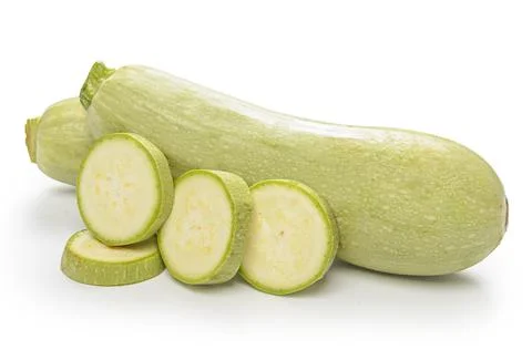 Zucchini on white background with soft shadow Stock Photos