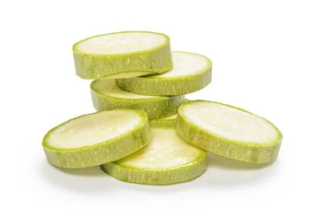 Zucchini on white background with soft shadow Stock Photos
