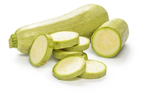 Zucchini on white background with soft shadow Stock Photos