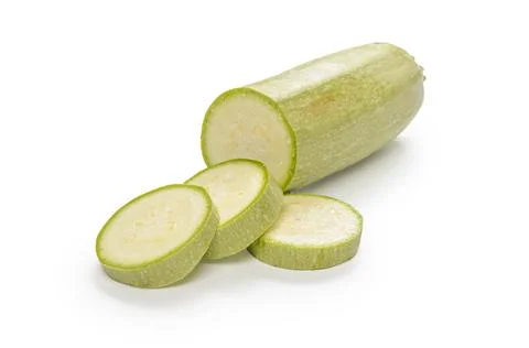 Zucchini on white background with soft shadow Stock Photos