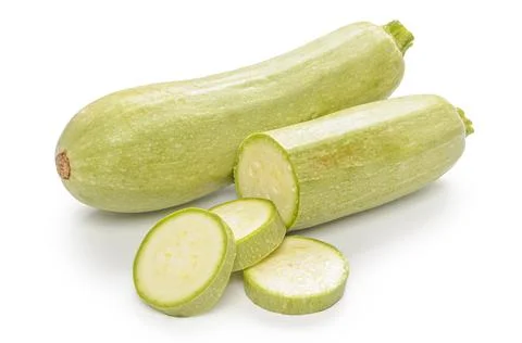 Zucchini on white background with soft shadow Stock Photos