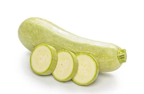 Zucchini on white background with soft shadow Stock Photos