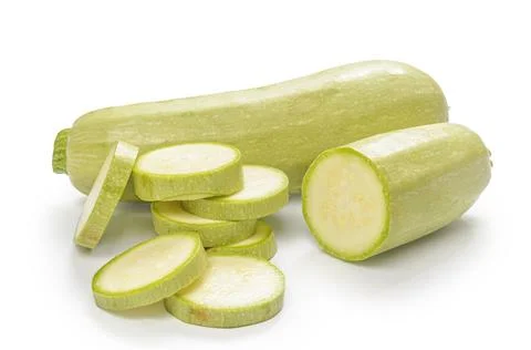 Zucchini on white background with soft shadow Stock Photos