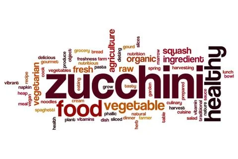 Zucchini word cloud Stock Illustration