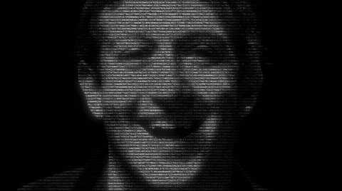 Zuckerberg Face made with Numbers Rolling Stock Footage 61386224