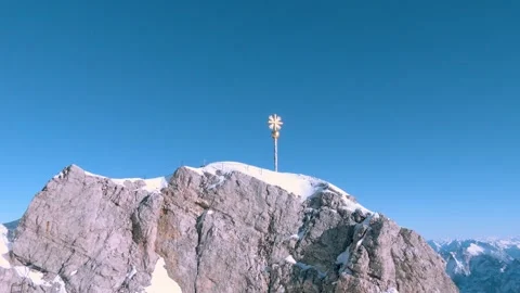 Zugspitze, the highest mountain in Germany Stock Footage 303792522