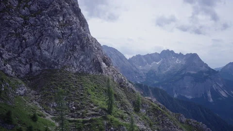 Zugspitze mountain side view from a cable car Stock Footage 166639484