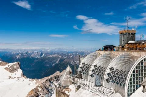 Zugspitze summit. Germany Stock Photos