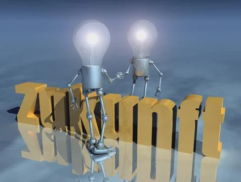 Zukunft - Light bulb figures Stock Illustration