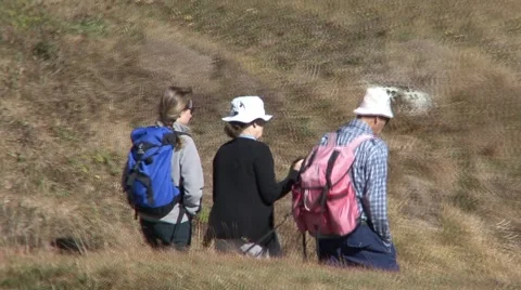 Zuoz Hikers Stock-Footage 1071622