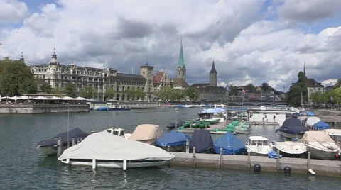 Zürich across the river Stock Footage 41462744