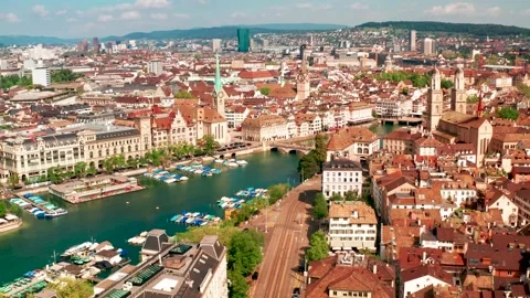 Zurich Drone 4 스톡 동영상 156540530