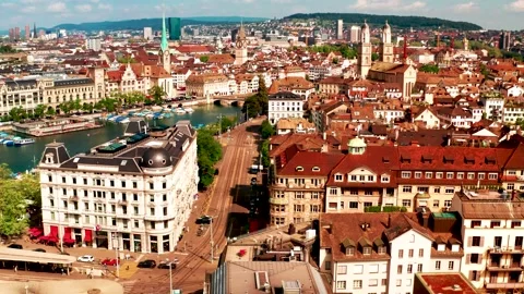 Zurich Drone 6 스톡 동영상 156540535