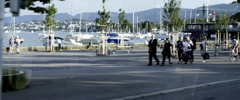 Zurich lakeside Stock Footage 91734052