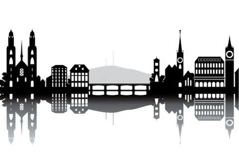 Zurich skyline Stock Illustration