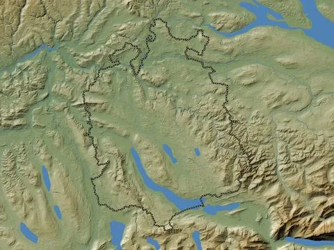 Zurich, Switzerland. Colored elevation map with lakes and rivers Illustrazione stock