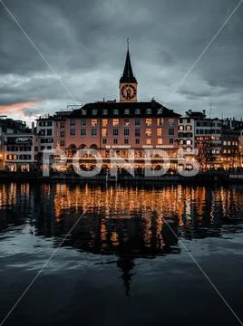 Zurich Switzerland Water Reflections Light Stock Photos