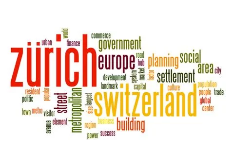 Zurich word cloud Stock Illustration