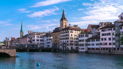 Zurich - zoom in time lapse Stock Footage 244884178