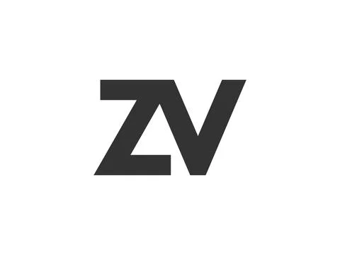 ZV creative geometric initial based modern and minimal logo. Letter z v tre.. Stock Illustration