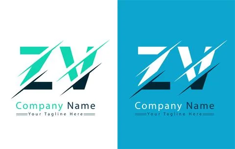 ZV Letter Logo Vector Design Template Elements 스톡 일러스트